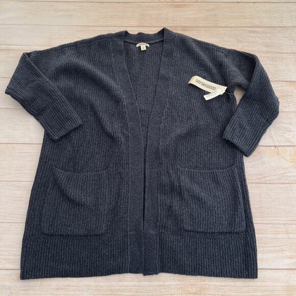 Goodthreads Womens Oversized Boucle Shaker Stitch Cardigan Sweater Navy Blue M - Picture 8 of 15